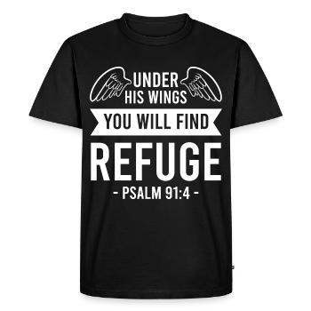 Bible Bible Psaume 91 4 - T-shirt Premium bio Homme - noir - Devant - Nico (187cm)