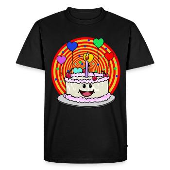 Anniversaire gâteau fête Félicitations enfants - T-shirt Premium bio Homme - noir - Devant - Nico (187cm)