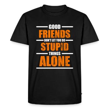 Friends Love Best Friend - Men's Premium Organic T-Shirt - black - Front - Nico (187cm)