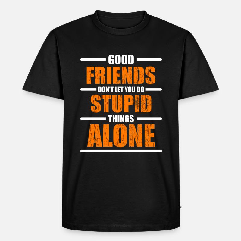 Freunde Liebe Beste Freundin - Männer Premium Bio T-Shirt - Schwarz