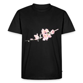 Fleur de cerisier - Sakura - T-shirt Premium bio Homme - noir - Devant - Nico (187cm)