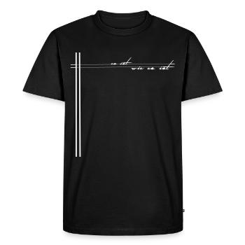 It's like it is. White imprint large - Men's Premium Organic T-Shirt - black - Front - Nico (187cm)