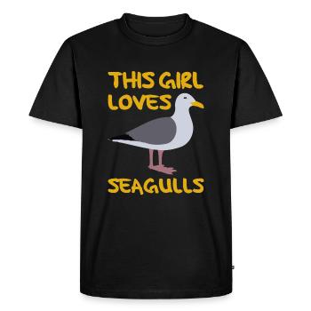 i love seagulls seagull i love seagulls girl girl - Men's Premium Organic T-Shirt - black - Front - Nico (187cm)