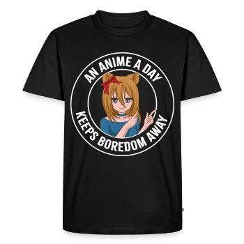 Anime Manga Fille - T-shirt Premium bio Homme - noir - Devant - Nico (187cm)
