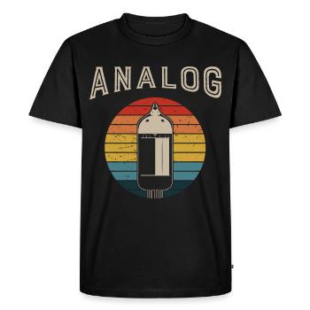 Retro Analog Modular Synthesizer Musician - Men's Premium Organic T-Shirt - black - Front - Nico (187cm)