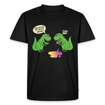 saurier tu as mangé la dernière licorne dino - T-shirt Premium bio Homme - noir - Devant - Nico (187cm)