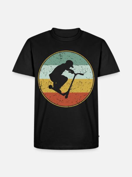 Vintage Stunt Scooter Tretroller Jungs Geschenk - Männer Premium Bio T-Shirt - Schwarz