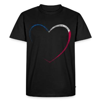 Cœur France Love - T-shirt Premium bio Homme - noir - Devant - Nico (187cm)