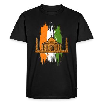 Taj Mahal Inde Namaste Agra - T-shirt Premium bio Homme - noir - Devant - Nico (187cm)