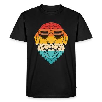 259 Mignon chien rétro design sunset propriétaire vintage art - T-shirt Premium bio Homme - noir - Devant - Nico (187cm)