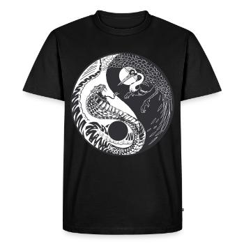 Yin Yang Japon Buddha Zen Méditation Cadeau - T-shirt Premium bio Homme - noir - Devant - Nico (187cm)