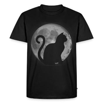 mignon chat silhouette lune animal - T-shirt Premium bio Homme - noir - Devant - Nico (187cm)
