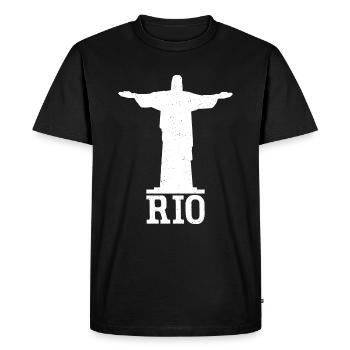 Rio De Janeiro Christo Jesus Statue - Men's Premium Organic T-Shirt - black - Front - Nico (187cm)