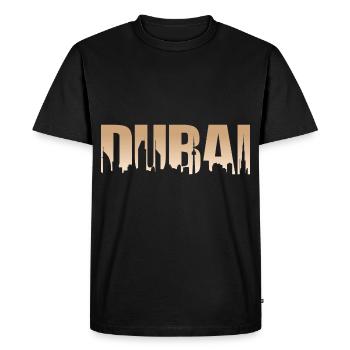 Dubai Typographie Skyline ville métropole vacances - T-shirt Premium bio Homme - noir - Devant - Nico (187cm)