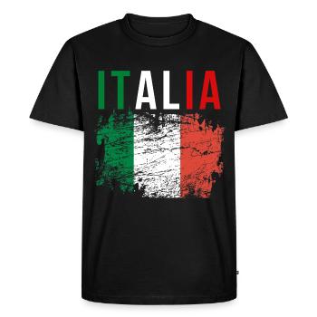 Italy / Italien / Italien fußball /Italien Urlaub - Men's Premium Organic T-Shirt - black - Front - Nico (187cm)