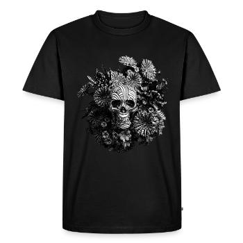 Engraved Skull - Men's Premium Organic T-Shirt - black - Front - Nico (187cm)