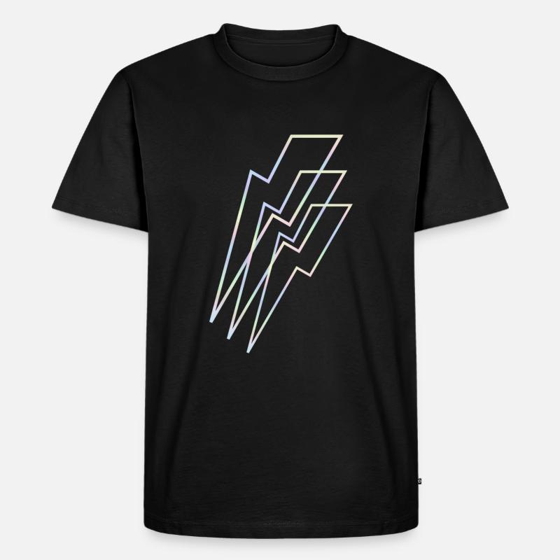Blitz holographisch - Männer Premium Bio T-Shirt - Schwarz