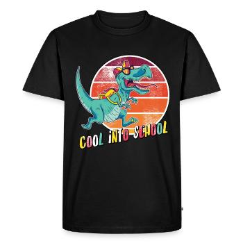 Cool into School T-Rex Enrollment Sunglasses - Men's Premium Organic T-Shirt - black - Front - Nico (187cm)