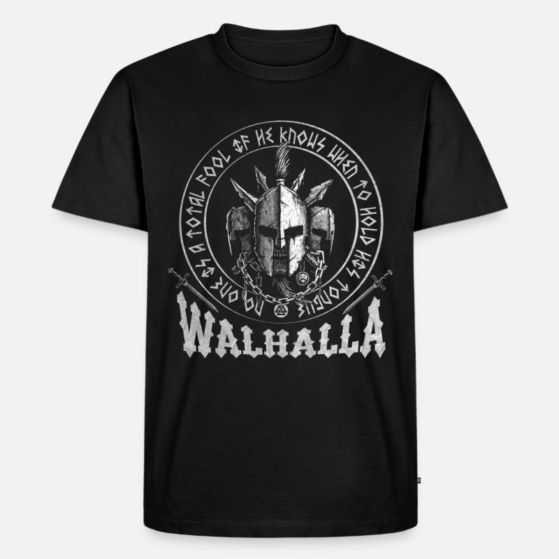 Valhalla Odin Wikinger Motiv - Männer Premium Bio T-Shirt - Schwarz