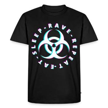 Raver / Rave / Gabber / Speedcore Raver Uptempo - T-shirt Premium bio Homme - noir - Devant - Nico (187cm)