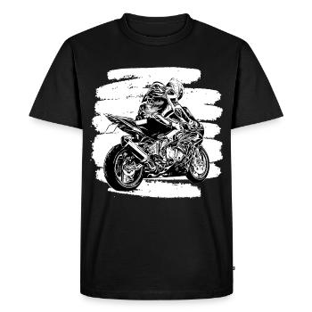 Mode de vie de motard de motard de motocyclettes de moto - T-shirt Premium bio Homme - noir - Devant - Nico (187cm)