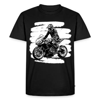 Mode de vie de motard de motard de motocyclettes de moto - T-shirt Premium bio Homme - noir - Devant - Nico (187cm)