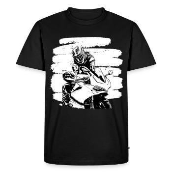 Mode de vie de motard de motard de motocyclettes de moto - T-shirt Premium bio Homme - noir - Devant - Nico (187cm)
