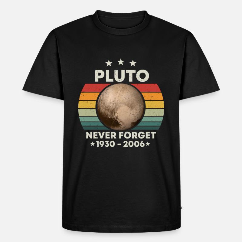 Pluton Never Forget Space Retro Space - T-shirt Premium bio Homme - noir