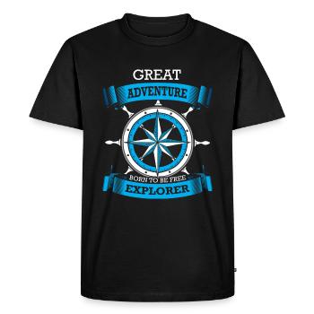 Boussole voile Voyage - T-shirt Premium bio Homme - noir - Devant - Nico (187cm)