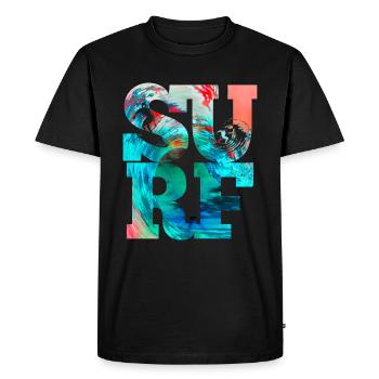 Surf Wellen Surfer Beach Surf - T-shirt Premium bio Homme - noir - Devant - Nico (187cm)