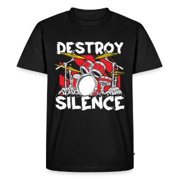 Batteur batteur Drumsticks - T-shirt Premium bio Homme - noir - Devant - Nico (187cm)