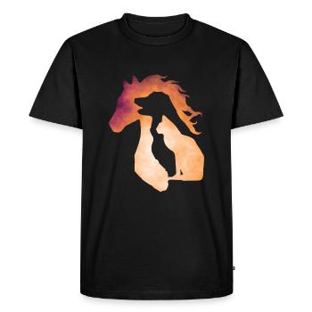 Silhouette chien, chat et cheval - T-shirt Premium bio Homme - noir - Devant - Nico (187cm)