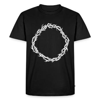 Crown of Thorns Jesus Symbol - Men's Premium Organic T-Shirt - black - Front - Nico (187cm)