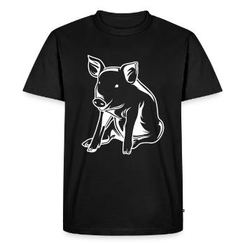 Silhouette de sanglier de truies de porc - T-shirt Premium bio Homme - noir - Devant - Nico (187cm)