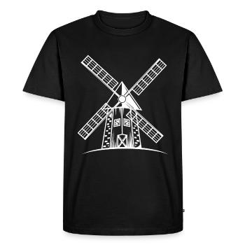 Windmill Silhouette - Men's Premium Organic T-Shirt - black - Front - Nico (187cm)
