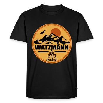 Watzmann - Men's Premium Organic T-Shirt - black - Front - Nico (187cm)