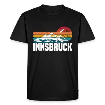 Coucher de soleil à Innsbruck - T-shirt Premium bio Homme - noir - Devant - Nico (187cm)