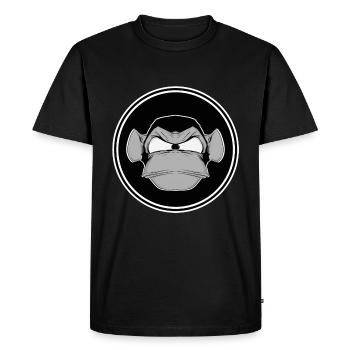 Chimpanzee Monkey Funny Comic Comicstyle Gaming - Men's Premium Organic T-Shirt - black - Front - Nico (187cm)