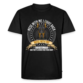 Doberman Guard Dog Lovers - Men's Premium Organic T-Shirt - black - Front - Nico (187cm)