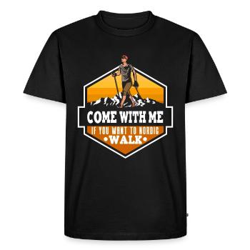 Walking Hiking Adventure - Men's Premium Organic T-Shirt - black - Front - Nico (187cm)