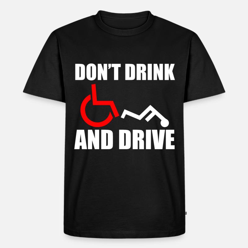 Rollstuhl Humor Behinderte - Männer Premium Bio T-Shirt - Schwarz
