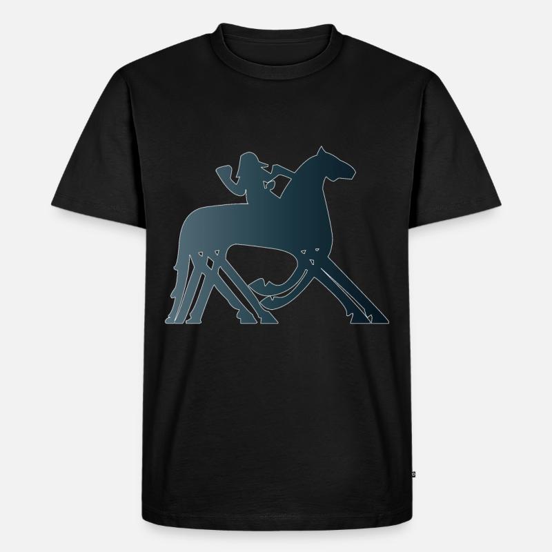 Odin & Sleipnir - Männer Premium Bio T-Shirt - Schwarz
