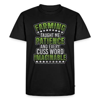 Céréales bovines d’élevage - T-shirt Premium bio Homme - noir - Devant - Nico (187cm)