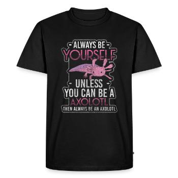 Axolotls Lurch Amphibiens - T-shirt Premium bio Homme - noir - Devant - Nico (187cm)