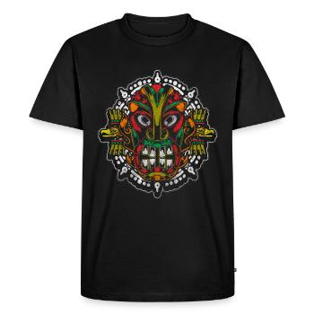 Aztec Pyramid Maori - Men's Premium Organic T-Shirt - black - Front - Nico (187cm)