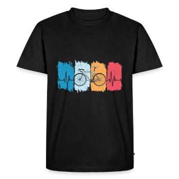 Cycling Bike Heartbeat Design - Men's Premium Organic T-Shirt - black - Front - Nico (187cm)