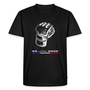 MMA France - 23 Janvier 2022 - T-shirt Premium bio Homme - noir - Devant - Nico (187cm)