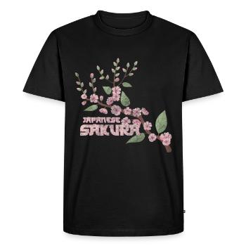 Cherry Blossom Blossom Colorful - Men's Premium Organic T-Shirt - black - Front - Nico (187cm)