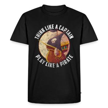 Bateau pirate Chasse au trésor Eye Patch Ship - T-shirt Premium bio Homme - noir - Devant - Nico (187cm)