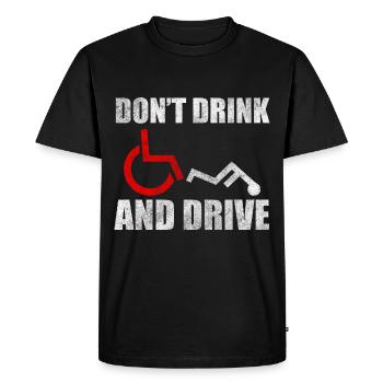 Rollstuhlfahrer Behindert Humor - Männer Premium Bio T-Shirt - Schwarz - Vorne - Nico (187cm)